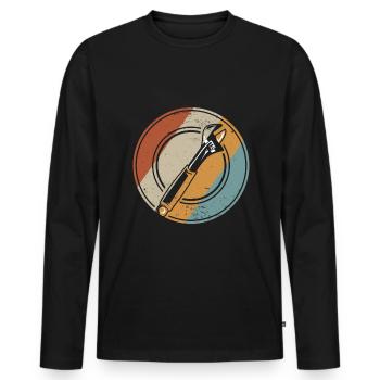 Hausmeister Hauswart Haustechniker - Männer Premium Bio Langarmshirt - Schwarz - Vorne - Nico (187cm)