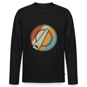 Couvreur cadeau maître couvreur - T-shirt manches longues Premium bio Homme - noir - Devant - Nico (187cm)