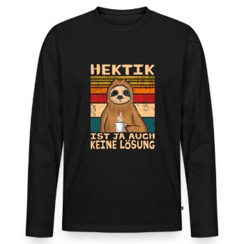 Beamter Faultier Verbeamtung - Männer Premium Bio Langarmshirt - Schwarz - Vorne - Nico (187cm)