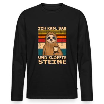 Steine klopfen Steinmetz Steinhauer - Männer Premium Bio Langarmshirt - Schwarz - Vorne - Nico (187cm)