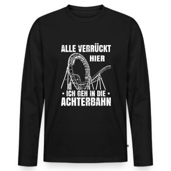 Achterbahn Freizeitpark Rollercoaster - Männer Premium Bio Langarmshirt - Schwarz - Vorne - Nico (187cm)