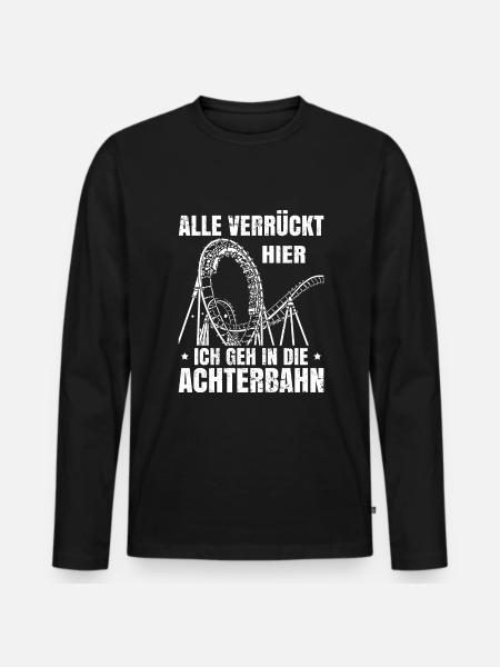 Achterbahn Freizeitpark Rollercoaster - Männer Premium Bio Langarmshirt - Schwarz