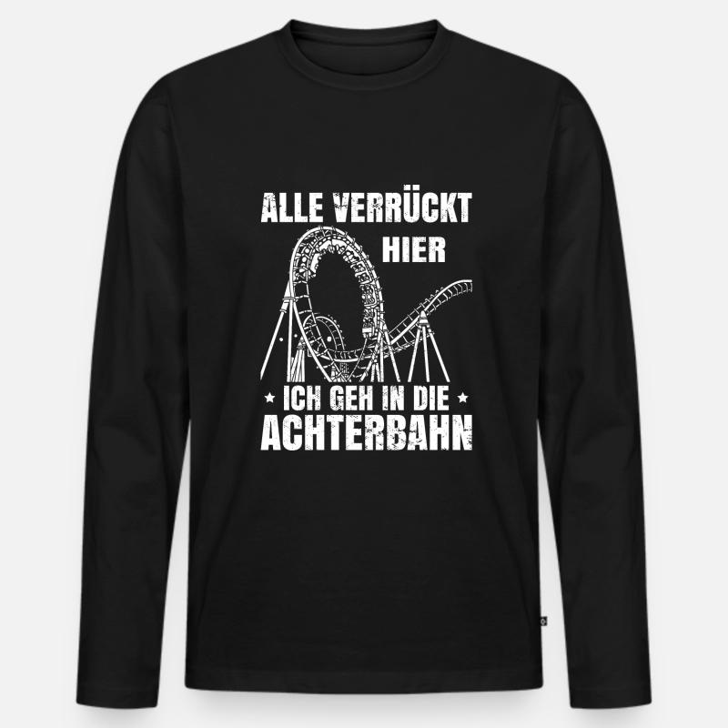 Achterbahn Freizeitpark Rollercoaster Männer Premium Bio Langarmshirt