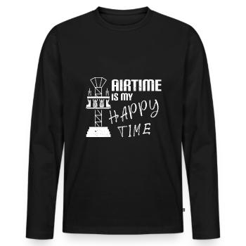 Rollercoaster Parc d’attractions Rollercoaster - T-shirt manches longues Premium bio Homme - noir - Devant - Nico (187cm)