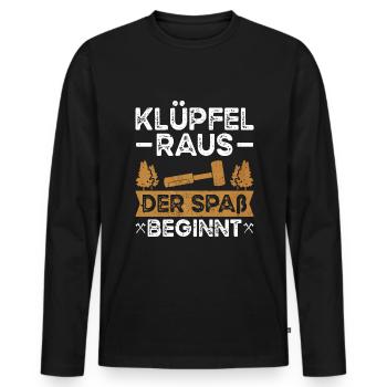 Schreiner Tischler Sprüche Tischlermeister - Männer Premium Bio Langarmshirt - Schwarz - Vorne - Nico (187cm)
