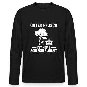 Holzfäller Waldarbeiter Holz machen - Männer Premium Bio Langarmshirt - Schwarz - Vorne - Nico (187cm)