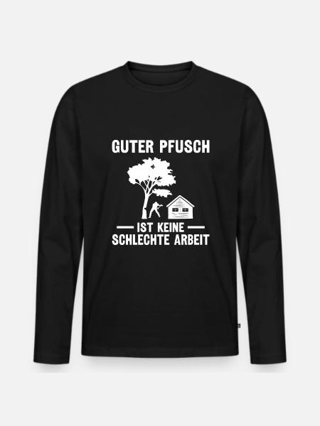 Holzfäller Waldarbeiter Holz machen - Männer Premium Bio Langarmshirt - Schwarz