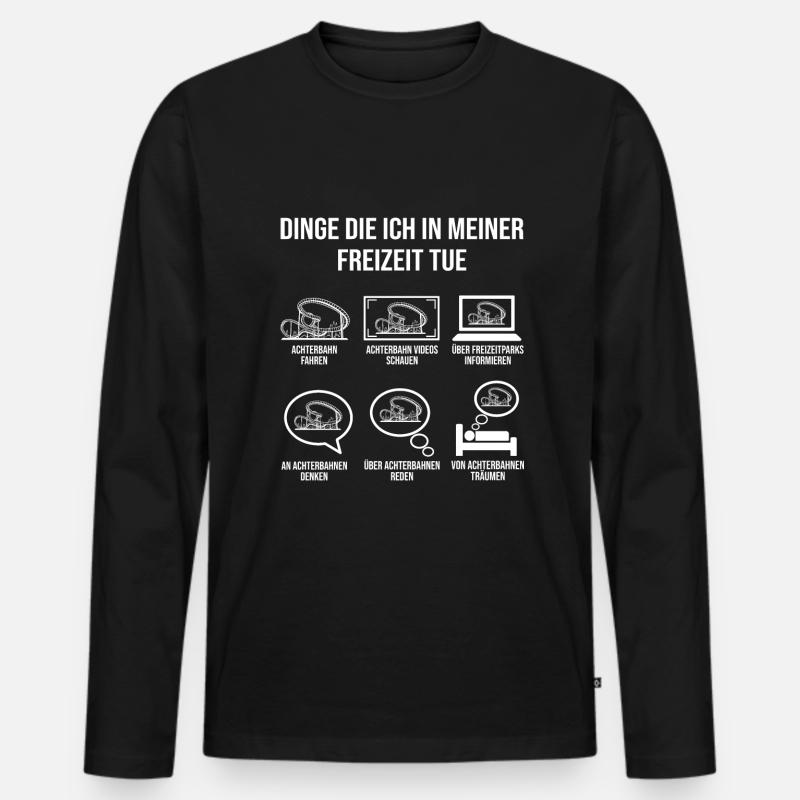 Achterbahn Freizeitpark Rollercoaster Männer Premium Bio Langarmshirt