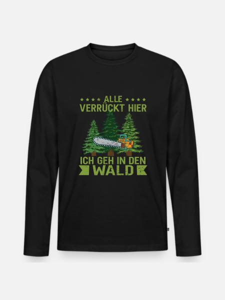 Holzfäller Waldarbeiter Holz machen - Männer Premium Bio Langarmshirt - Schwarz