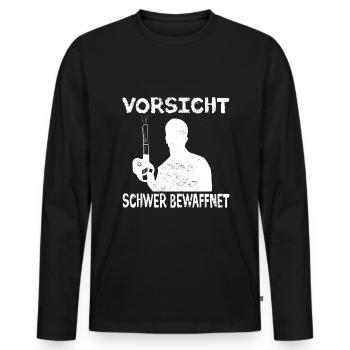 Hausmeister Hauswart Haustechniker - Männer Premium Bio Langarmshirt - Schwarz - Vorne - Nico (187cm)