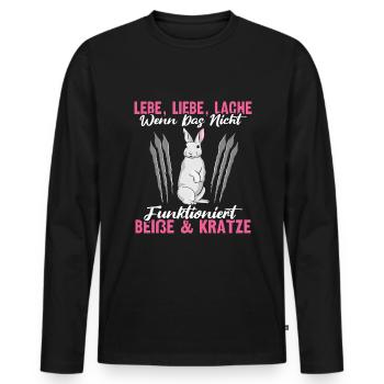 Kaninchen Hasenmama Hasen Liebe Häschen - Männer Premium Bio Langarmshirt - Schwarz - Vorne - Nico (187cm)