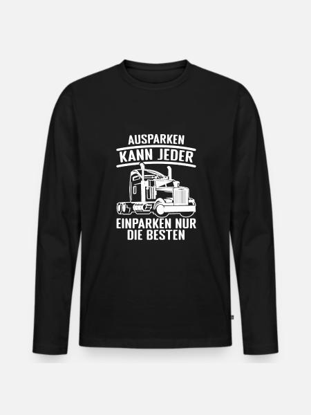 LKW Fahrer Brummi Spedition - Männer Premium Bio Langarmshirt - Schwarz