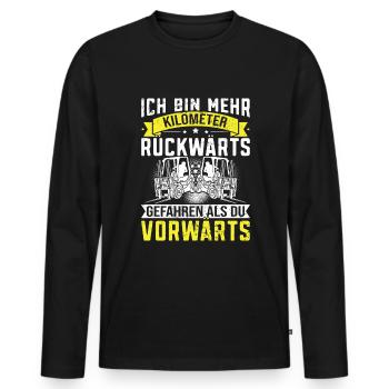 Staplerfahrer Lagerist Gabelstaplerfahrer - Männer Premium Bio Langarmshirt - Schwarz - Vorne - Nico (187cm)