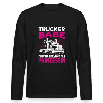 LKW Fahrer Trucker Babe - Männer Premium Bio Langarmshirt - Schwarz - Vorne - Nico (187cm)