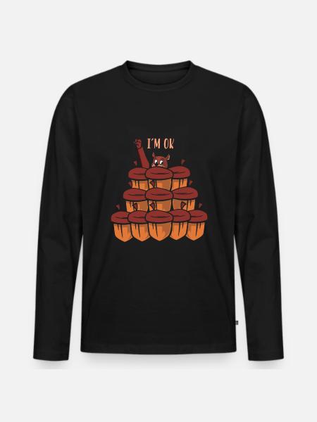 Squirrel funny gift - Men's Premium Organic Long Sleeve Shirt - black