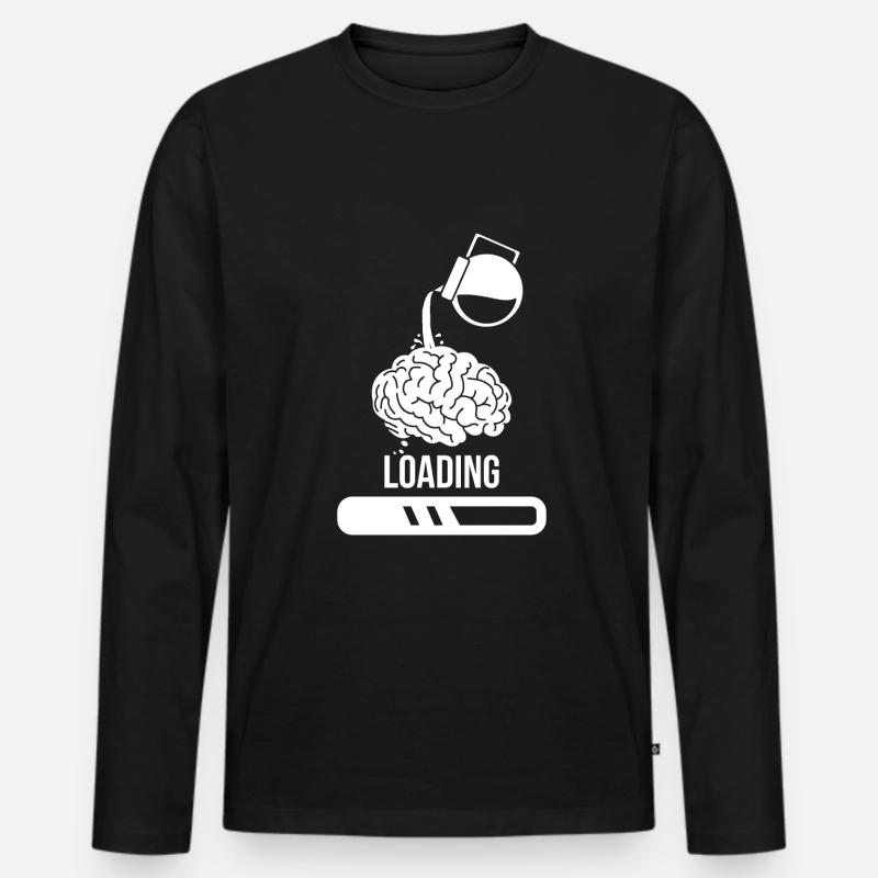 Coffee drinker coffee loading brain Men's Premium Organic Long Sleeve Shirt