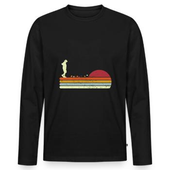 Boules Game Petanque Crossboule - Men's Premium Organic Long Sleeve Shirt - black - Front - Nico (187cm)