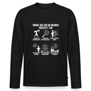 Planeten Universum Planetologen Astrologen - Männer Premium Bio Langarmshirt - Schwarz - Vorne - Nico (187cm)