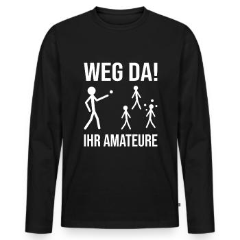 Boules Game Petanque Crossboule - Men's Premium Organic Long Sleeve Shirt - black - Front - Nico (187cm)