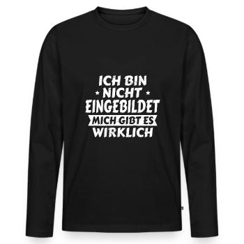 Nachbar geschenk Weihnachten - Männer Premium Bio Langarmshirt - Schwarz - Vorne - Nico (187cm)