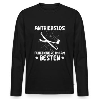 Segelfliegen Segelflieger Pilot Segelflugzeug - Männer Premium Bio Langarmshirt - Schwarz - Vorne - Nico (187cm)
