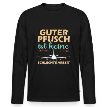 Luftfahrt Techniker - Männer Premium Bio Langarmshirt - Schwarz - Vorne - Nico (187cm)