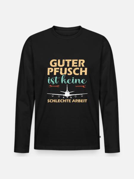 Luftfahrt Techniker - Männer Premium Bio Langarmshirt - Schwarz