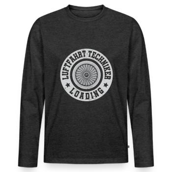Aviation Technician - Men's Premium Organic Long Sleeve Shirt - heather anthracite - Front - Nico (187cm)