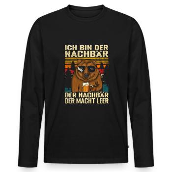 Nachbar geschenk Weihnachten - Männer Premium Bio Langarmshirt - Schwarz - Vorne - Nico (187cm)