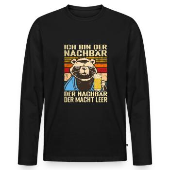 Nachbar geschenk Weihnachten - Männer Premium Bio Langarmshirt - Schwarz - Vorne - Nico (187cm)