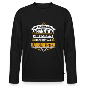Hausmeister Hauswart Haustechniker - Männer Premium Bio Langarmshirt - Schwarz - Vorne - Nico (187cm)