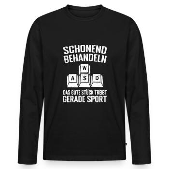 Gaming Tastatur PC Gamer - Männer Premium Bio Langarmshirt - Schwarz - Vorne - Nico (187cm)