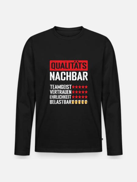 Qualitätsnachbar Nachbar - Männer Premium Bio Langarmshirt - Schwarz