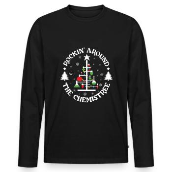 Funny chemist for chemistry -nerd - Men's Premium Organic Long Sleeve Shirt - black - Front - Nico (187cm)