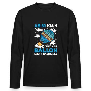 Heißluftballon Fahrt Ballonflug - Männer Premium Bio Langarmshirt - Schwarz - Vorne - Nico (187cm)