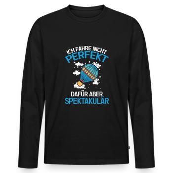Heißluftballon Fahrt Ballonflug - Männer Premium Bio Langarmshirt - Schwarz - Vorne - Nico (187cm)
