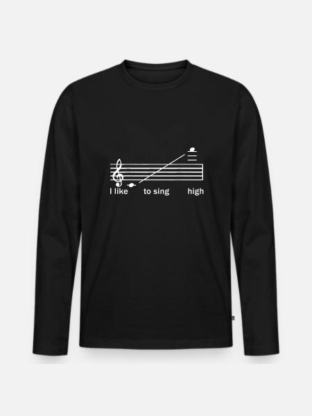 Funny opera singer - Men's Premium Organic Long Sleeve Shirt - black