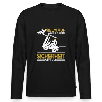 Staplerfahrer Lagerist Gabelstaplerfahrer - Männer Premium Bio Langarmshirt - Schwarz - Vorne - Nico (187cm)