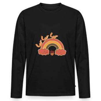 Best Squirrel Dad Ever Squirrel Daddy - Männer Premium Bio Langarmshirt - Schwarz - Vorne - Nico (187cm)