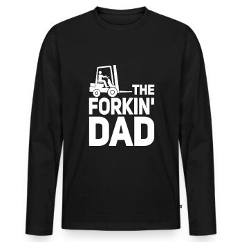 Funny forklift operator - Men's Premium Organic Long Sleeve Shirt - black - Front - Nico (187cm)