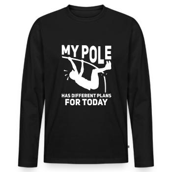 Saut à la perche - T-shirt manches longues Premium bio Homme - noir - Devant - Nico (187cm)