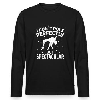 Saut à la perche - T-shirt manches longues Premium bio Homme - noir - Devant - Nico (187cm)