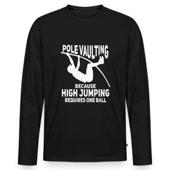 Saut à la perche - T-shirt manches longues Premium bio Homme - noir - Devant - Nico (187cm)