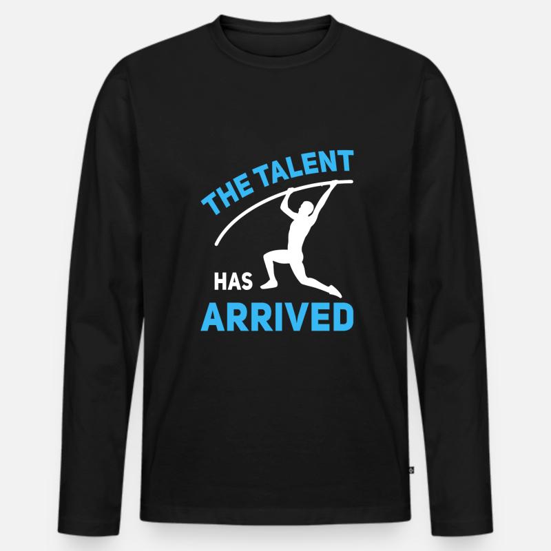 Stabhochsprung - Männer Premium Bio Langarmshirt - Schwarz