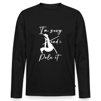 Saut à la perche - T-shirt manches longues Premium bio Homme - noir - Devant - Nico (187cm)