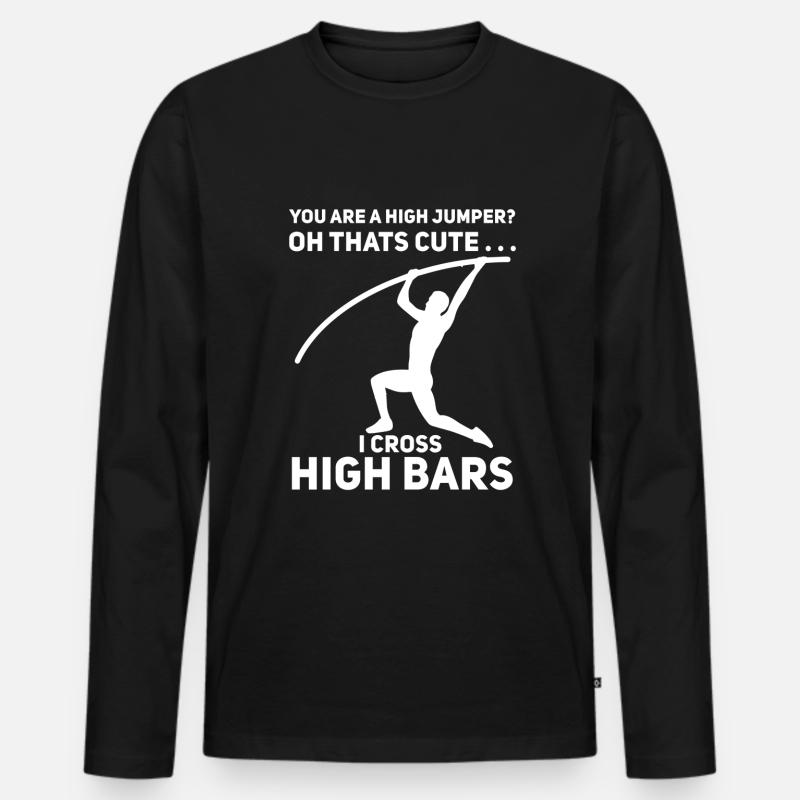 Stabhochsprung - Männer Premium Bio Langarmshirt - Schwarz