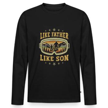 Snowboard Sports d’hiver Snowboard - T-shirt manches longues Premium bio Homme - noir - Devant - Nico (187cm)