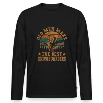 Snowboard Sports d’hiver Snowboard - T-shirt manches longues Premium bio Homme - noir - Devant - Nico (187cm)