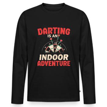 Retro Darts Gift Darts Player Darts - Men's Premium Organic Long Sleeve Shirt - black - Front - Nico (187cm)