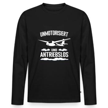 Segelfliegen Segelflieger Pilot Segelflugzeug - Männer Premium Bio Langarmshirt - Schwarz - Vorne - Nico (187cm)